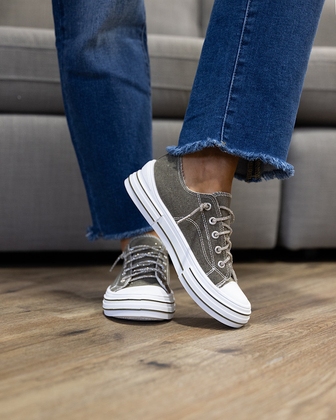 Very G Aman Sparkle Sneakers - Khaki Very G 6