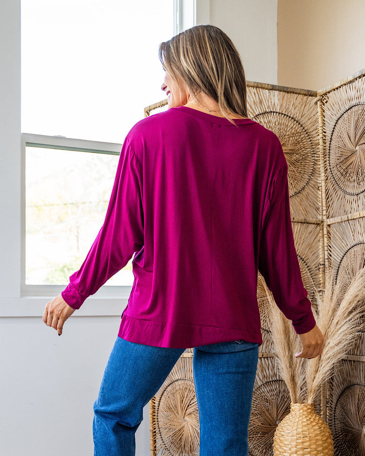 DOORBUSTER! Dolman Sleeve Top - Magenta Sew In Love