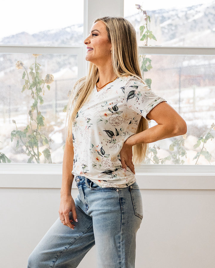 NEW! Sophie V Neck Top - Vintage Floral Michelle Mae