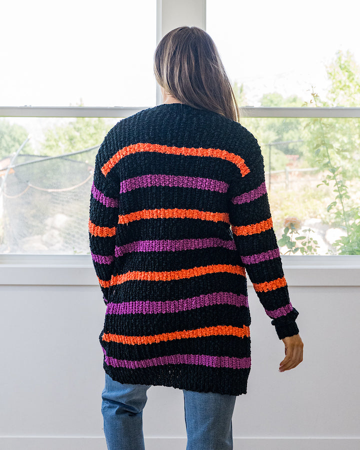 NEW! Halloween Striped Popcorn Cardigan Michelle Mae