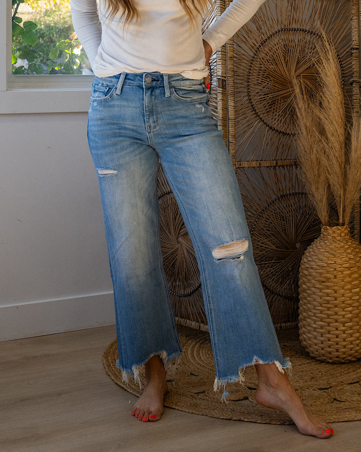 Lovervet Kaylee Distressed Wide Leg Jeans Lovervet