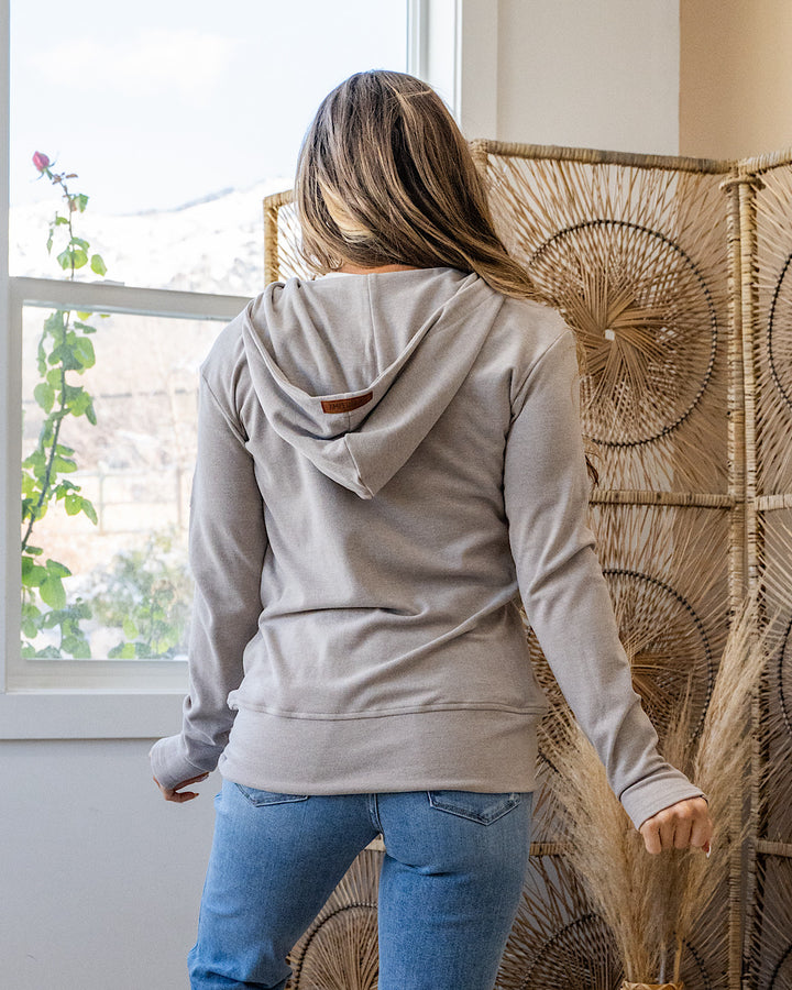 Ampersand Ave Performance Fleece FullZip Sweatshirt - Silver Sand Ampersand Ave