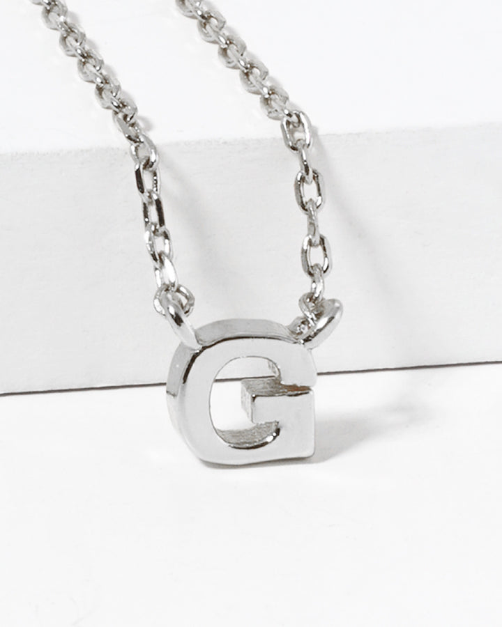 Dainty White Gold Initial Necklace - Pick Your Initial Trendy Wholesale G One Size