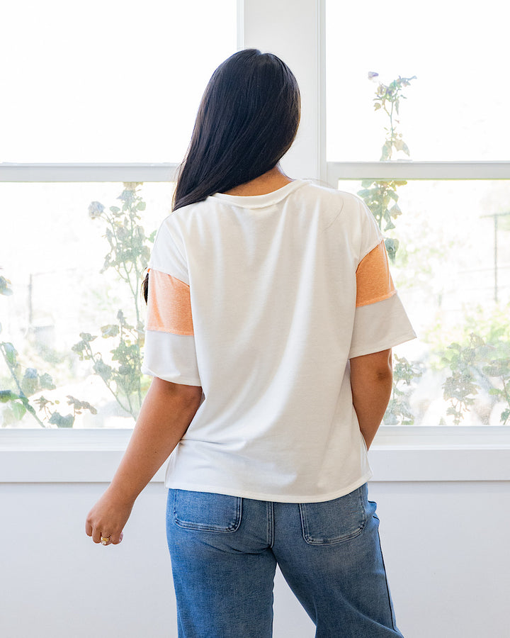 NEW! Maya Color Block Top - Peach Lovely Melody