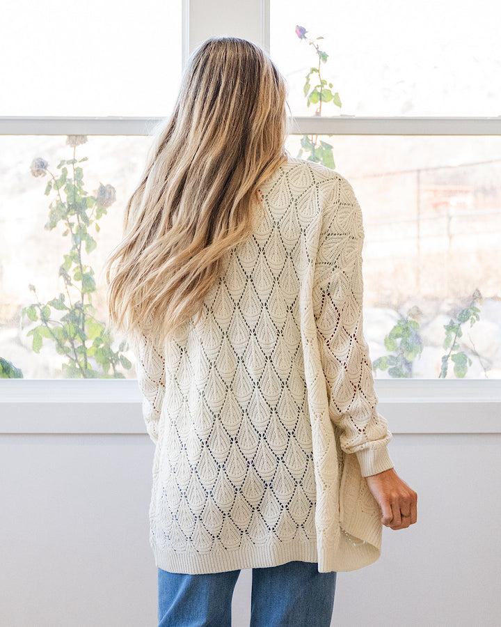 Promise Me Open Knit Cardigan - Ivory Michelle Mae