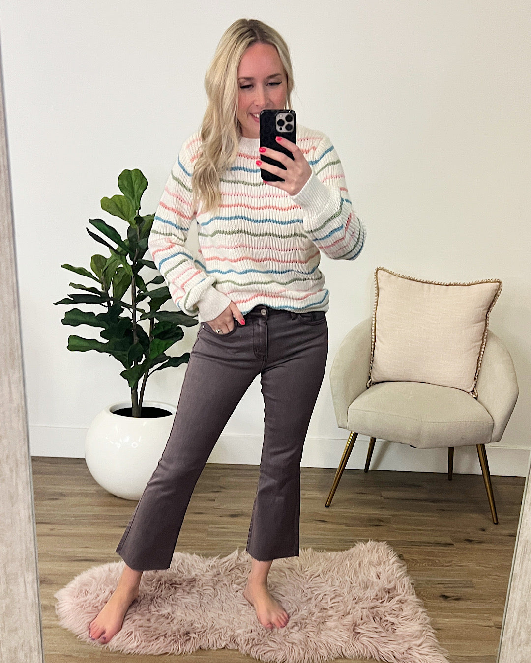 KanCan Donna Non Distressed Crop Bootcut Jeans - Plum  KanCan   