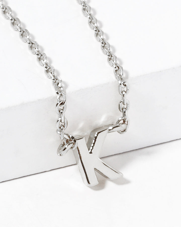Dainty White Gold Initial Necklace - Pick Your Initial Trendy Wholesale K One Size