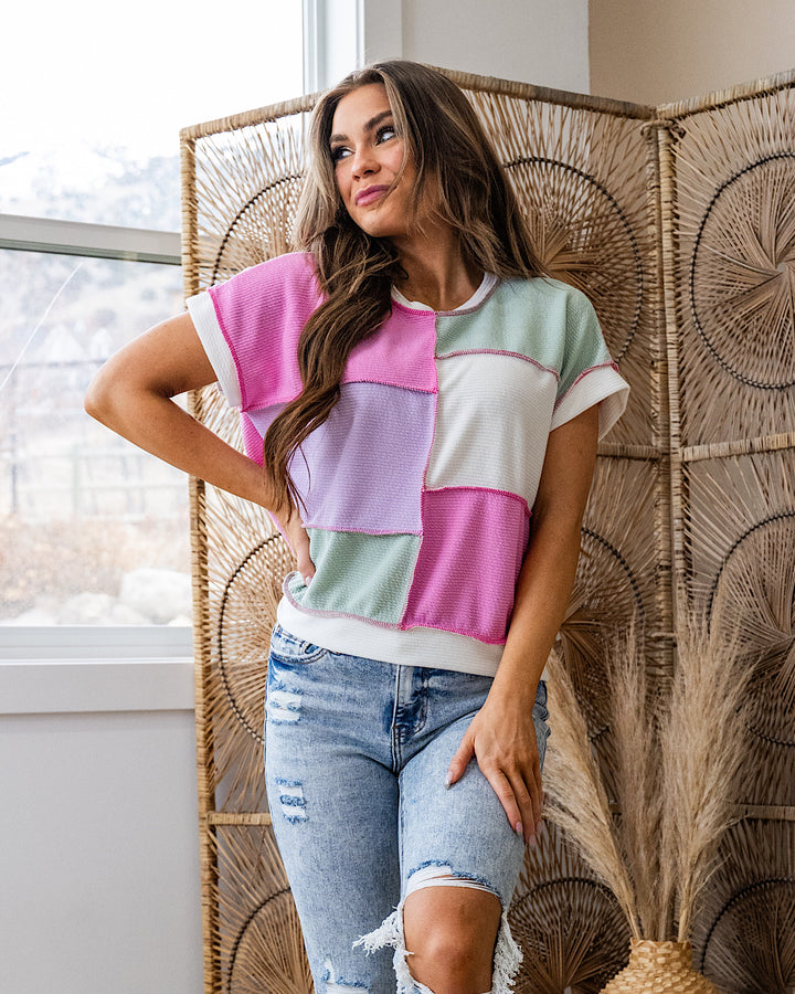 Dara Color Block Top - Color Options Available! Lovely Melody Pink