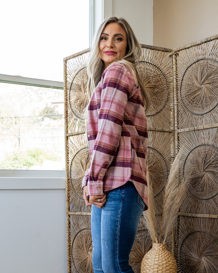 Manny Magenta Haze Plaid Flannel Top FINAL SALE Thread & Supply