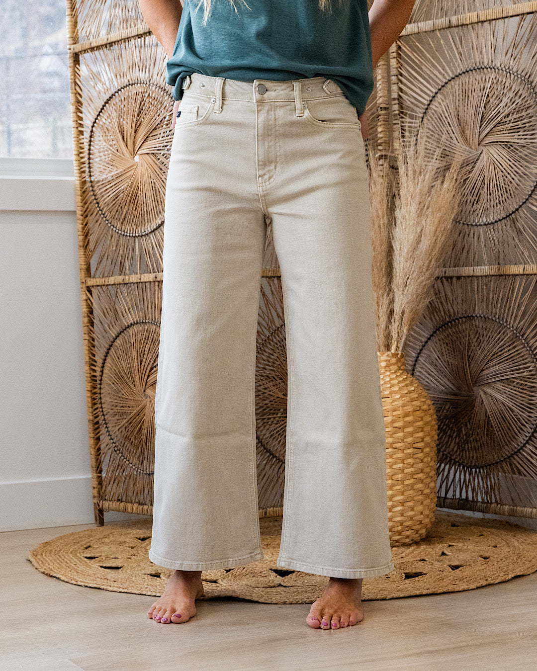 KanCan Reese Wide Leg Jeans - Taupe KanCan