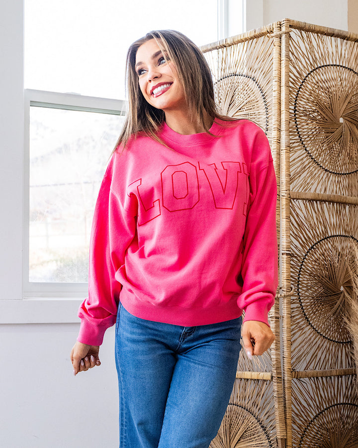 Love Pink Berry Sweatshirt FINAL SALE Tres Bien