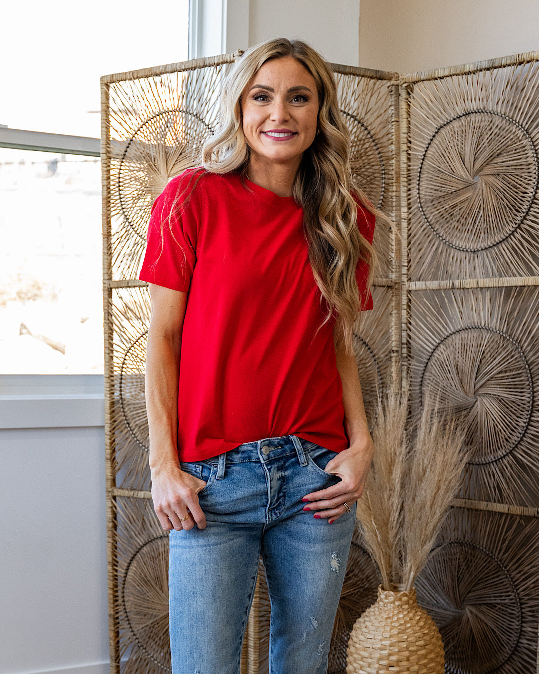 Mono B Classic Boxy Fit Tee - Color Options Available! Mono B Cherry
