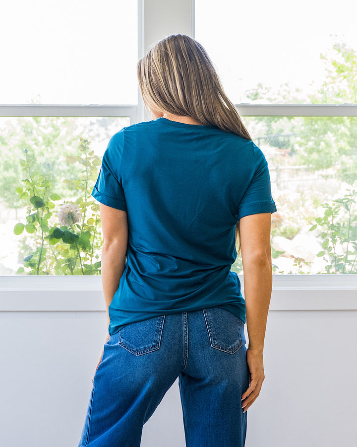 Sophie V Neck Top - Teal Michelle Mae