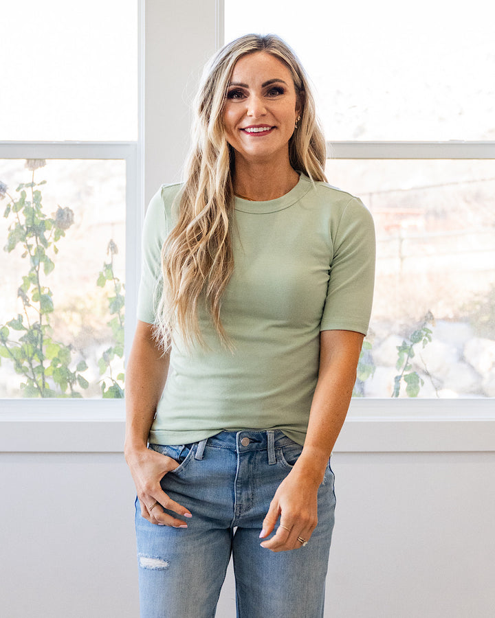 Lola Half Sleeve Knit Top - Mint Be Cool