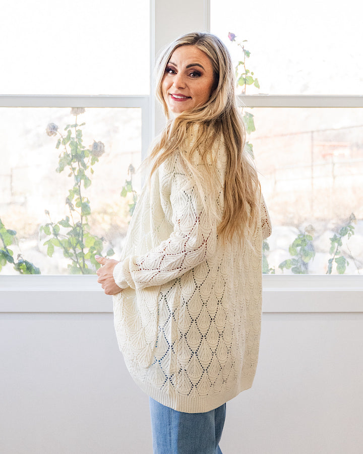 Promise Me Open Knit Cardigan - Ivory Michelle Mae
