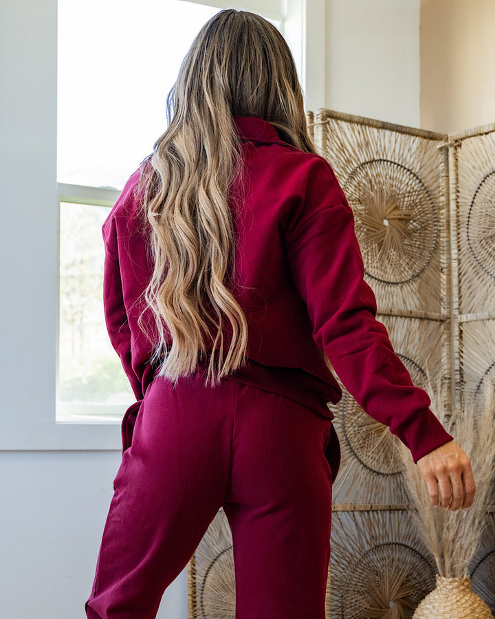 Ampersand Ave Never Better Snap Up Sweatshirt - Wine FINAL SALE Ampersand Ave
