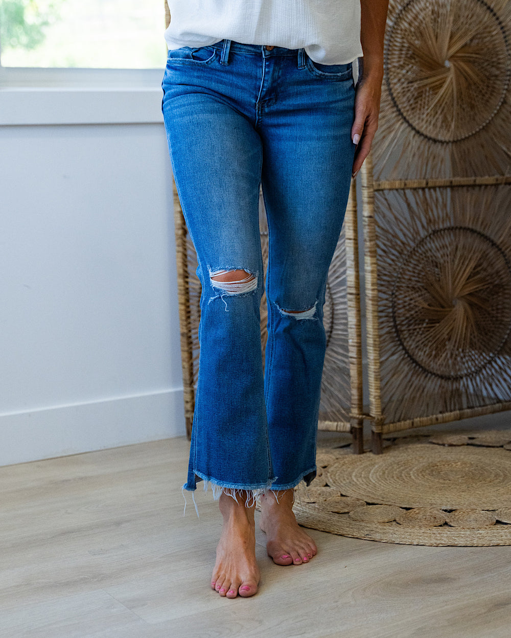 Vervet Aspen Distressed Flare Jeans SALE Vervet