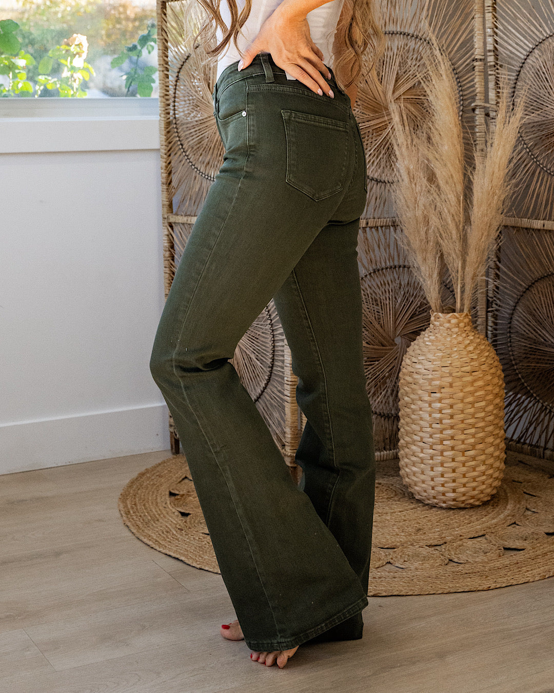 NEW! KanCan Ariana Flare Jeans - Olive KanCan