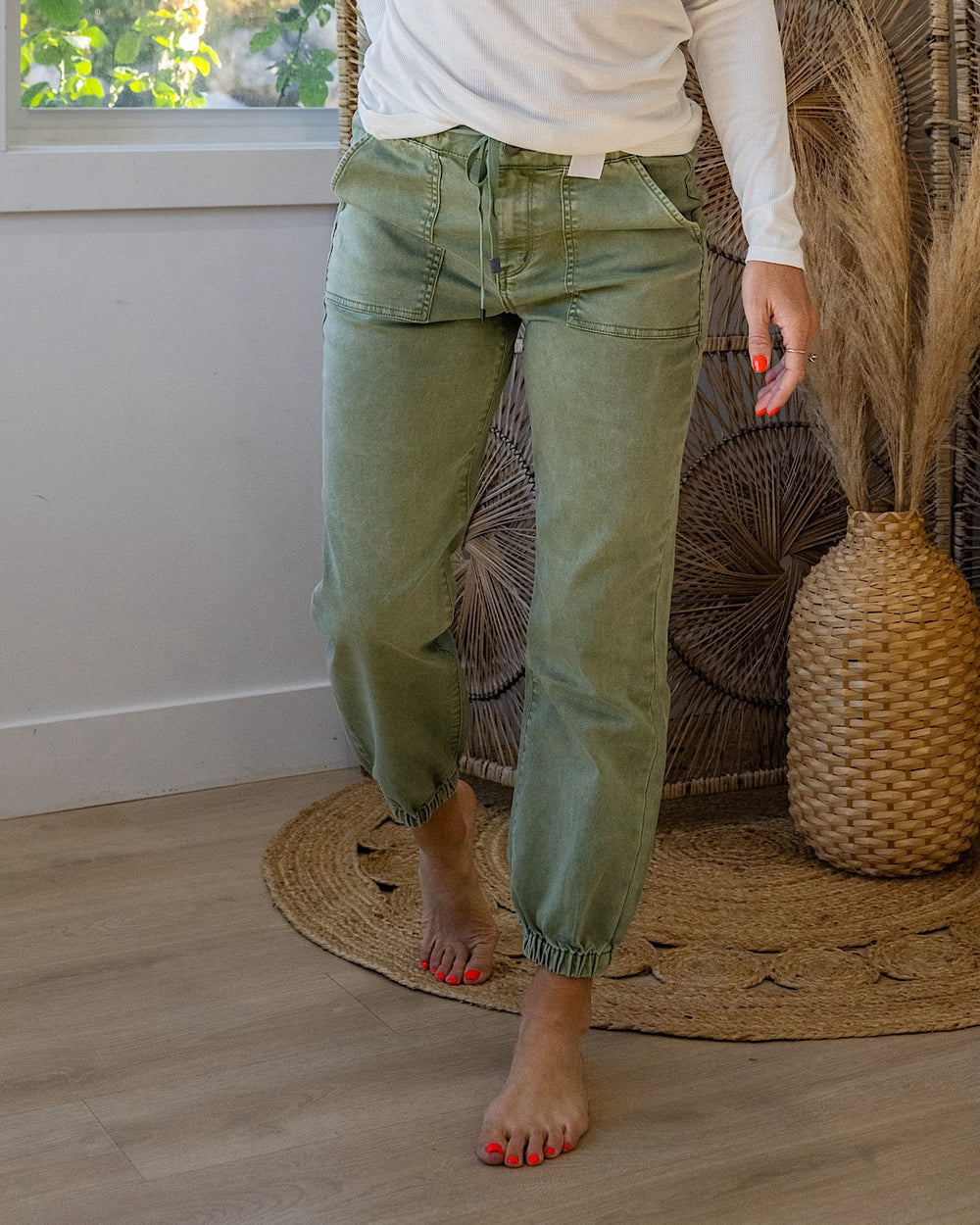 Mica Notice Me Jogger Jeans - Olive Mica Denim