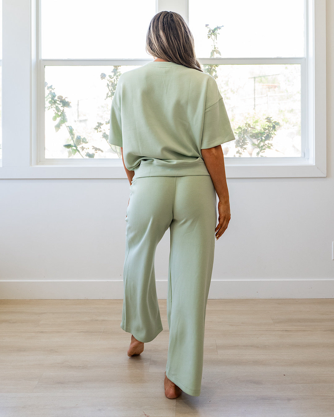 NEW! Macey Scuba Fabric Top - Pistachio Cream Rae Mode