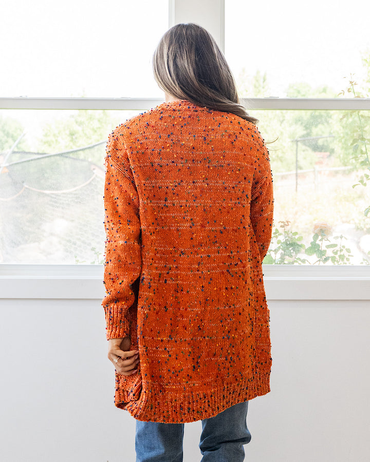 NEW! Carly Confetti Dot Cardigan - Pumpkin Michelle Mae
