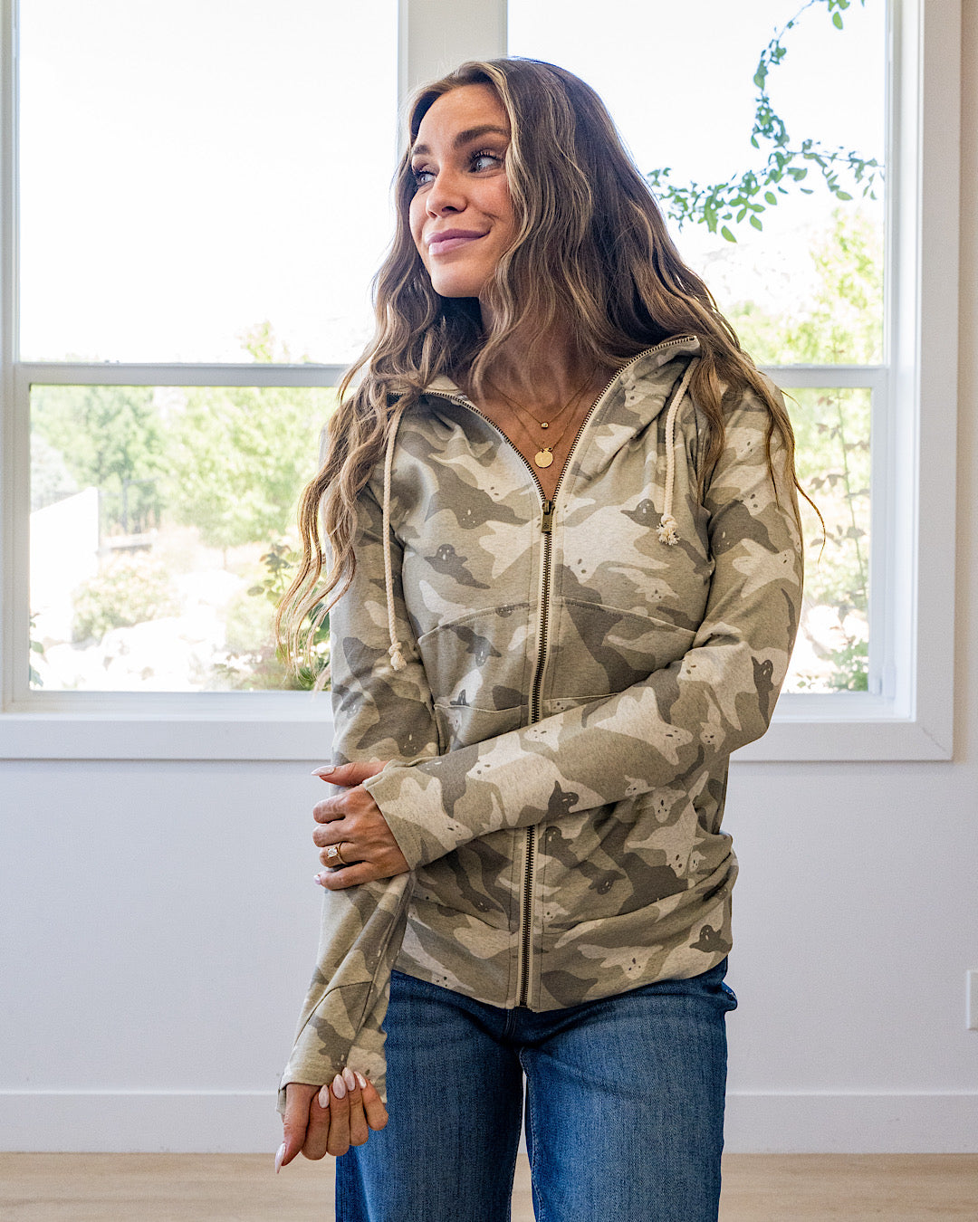 NEW! Ampersand Ave Peek-A-Boo Camo FullZip Sweatshirt Ampersand Ave