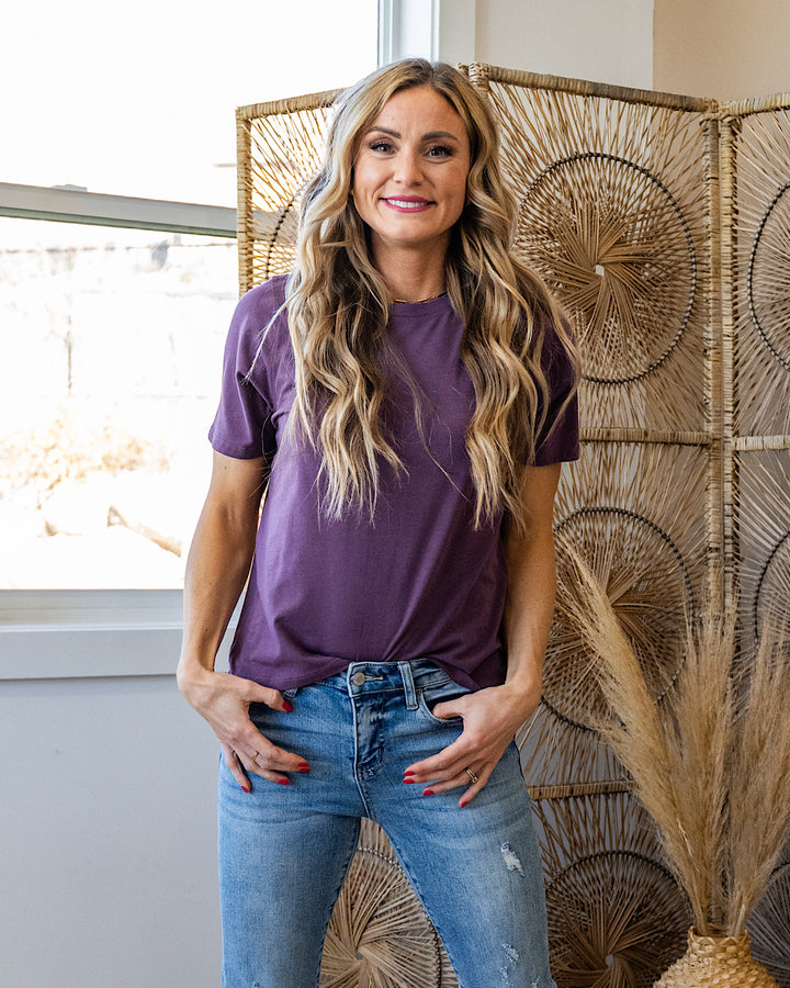 Mono B Classic Boxy Fit Tee - Color Options Available! Mono B Merlot