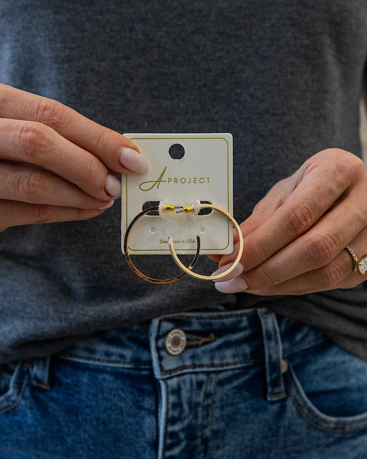 Color Filled Open Hoop Earrings - Light Peach Trendy Wholesale