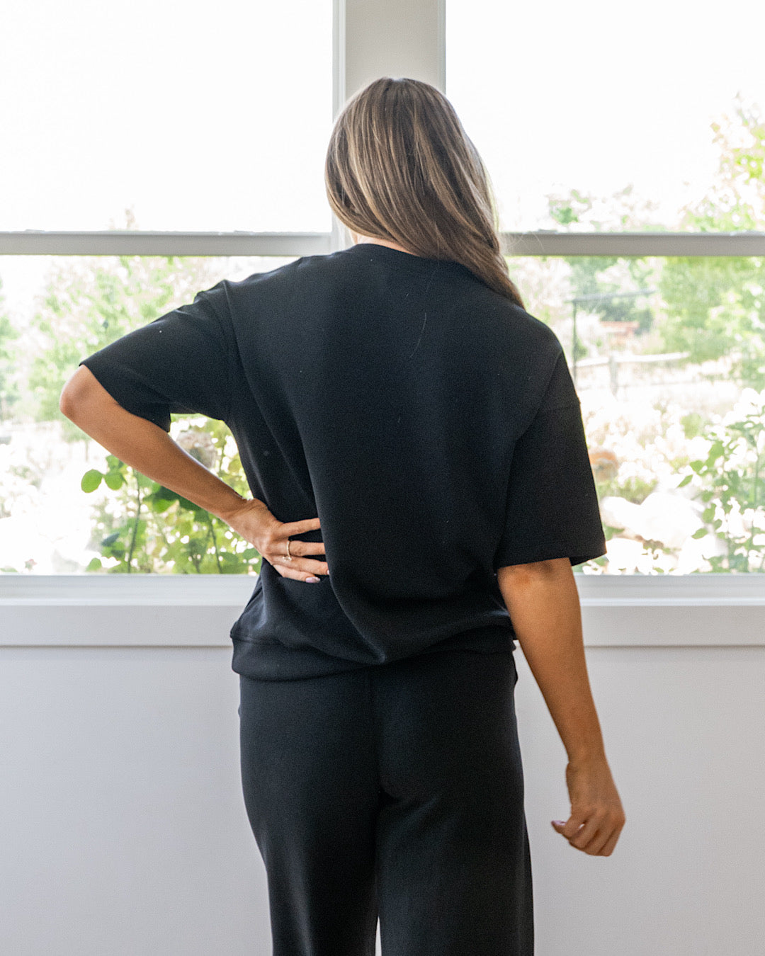 Macey Scuba Fabric Top - Black Rae Mode