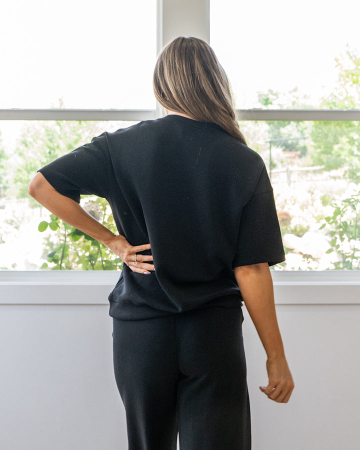Macey Scuba Fabric Top - Black Rae Mode