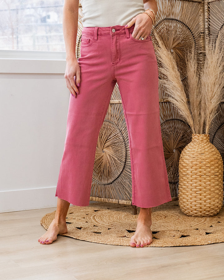 Judy Blue Mila Non Distressed Wide Leg Jeans - Rose Judy Blue