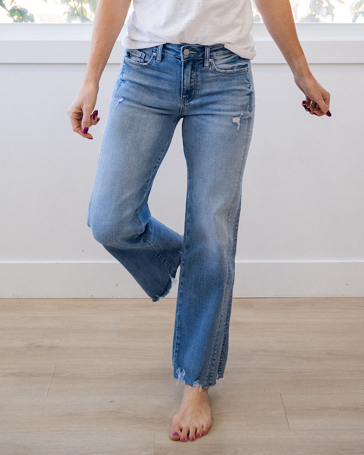 KanCan Evalina Side Slit Straight Jeans KanCan