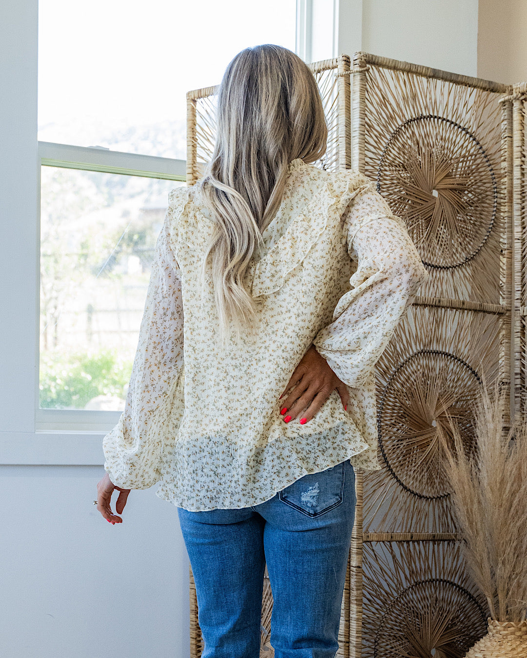 Peyton Floral Chiffon Ruffle Blouse FINAL SALE Heyson