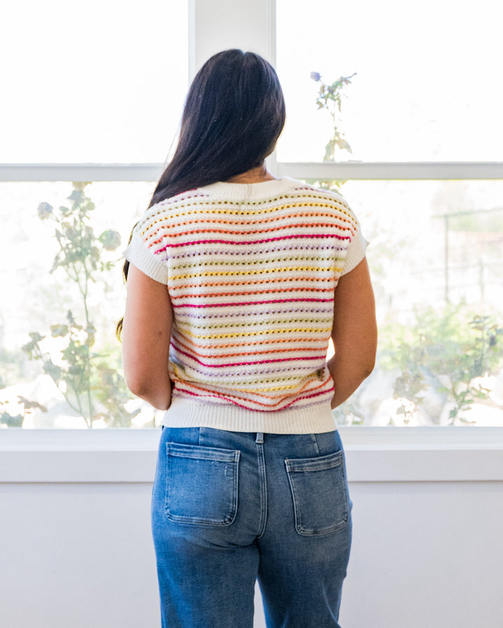 NEW! Brandi Crochet Knit Top - Ivory