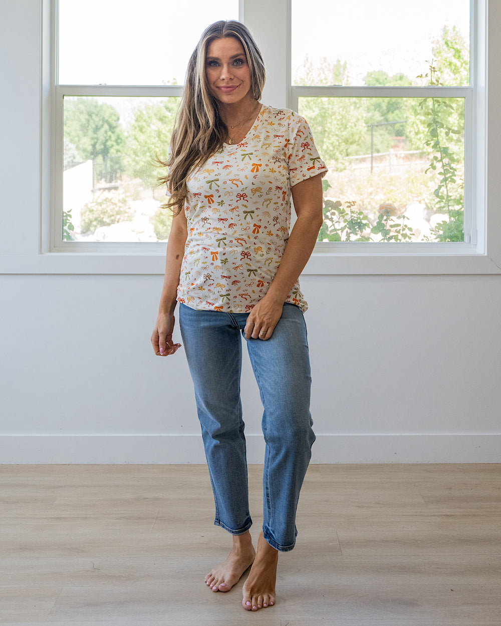 Sophie V Neck Top - Harvest Bows Michelle Mae