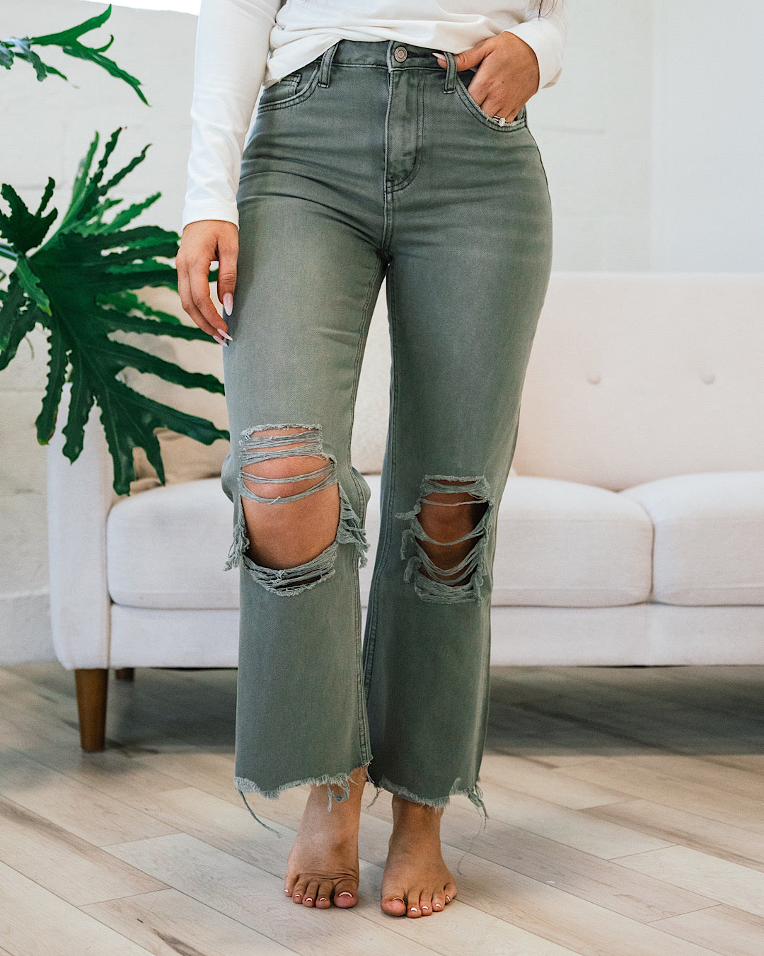 Vervet 90's Crop Flare Jeans - Color Options Available! Vervet Beetle