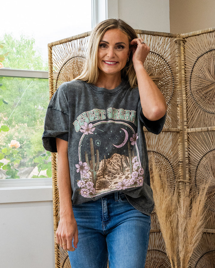 Desert Dreams Black Mineral Wash Tee Zutter