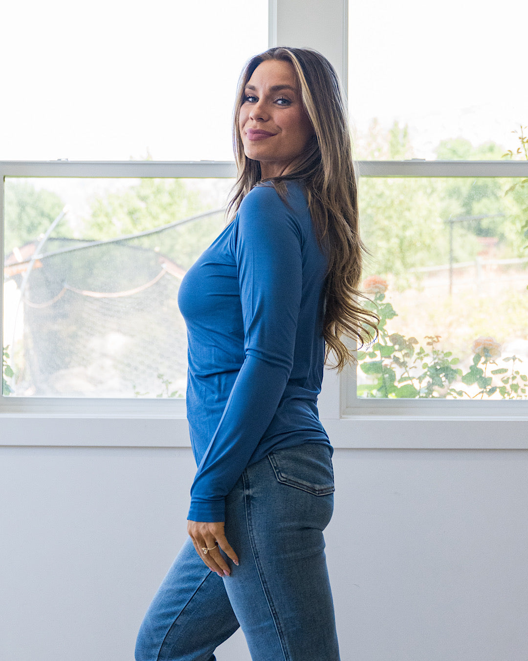 Blair Long Sleeve Top - Blue Michelle Mae