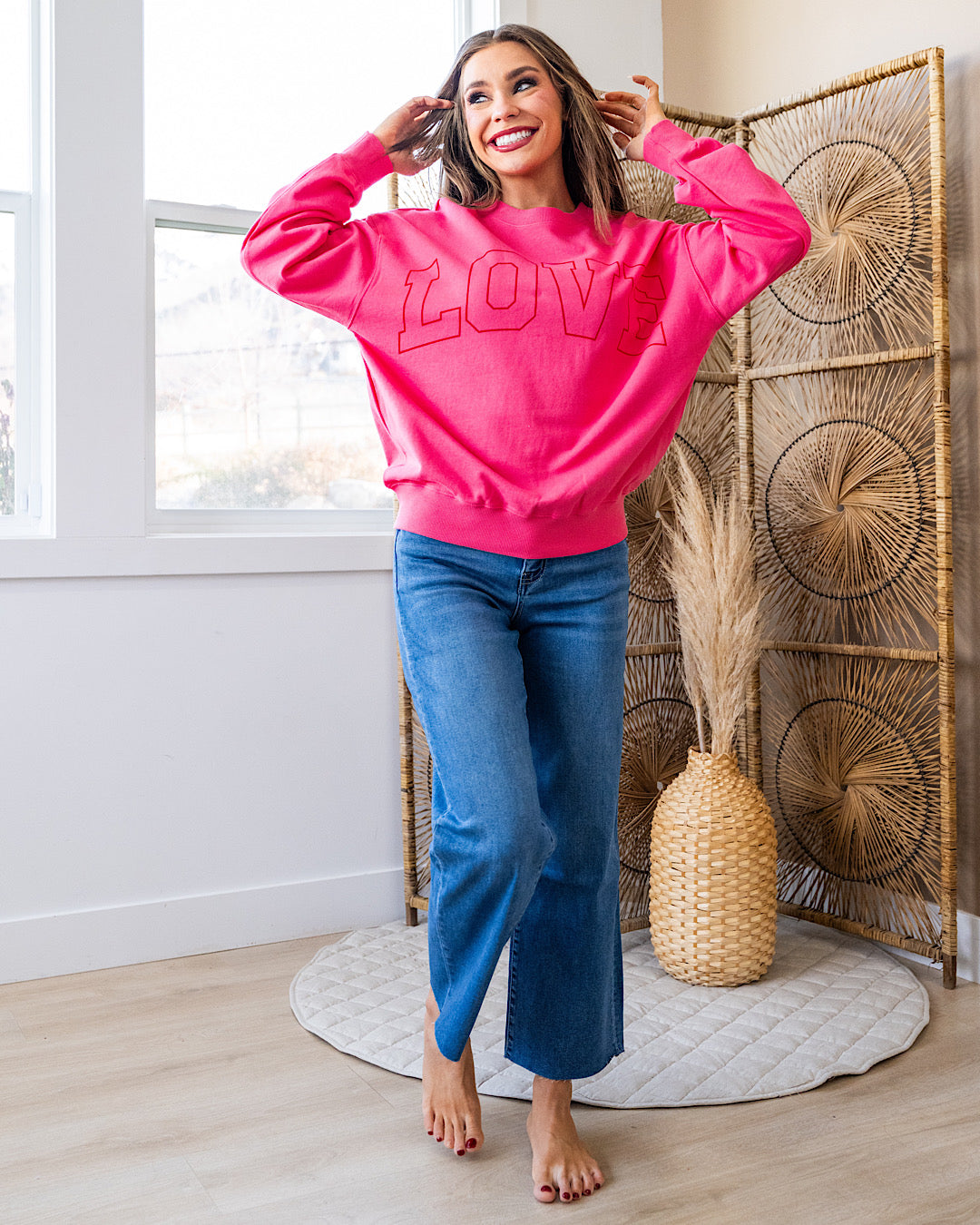 Love Pink Berry Sweatshirt FINAL SALE Tres Bien