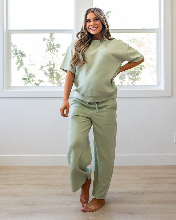 NEW! Macey Scuba Fabric Top - Pistachio Cream Rae Mode