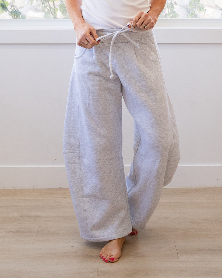 Micael Barrel Leg Lounge Pants - Ice Gray Reflex