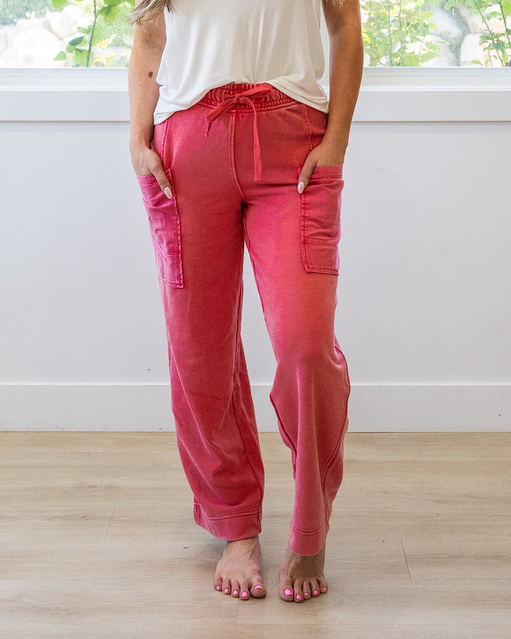 NEW! Rae Mode Terry Comfy Pants - Candy Red Rae Mode