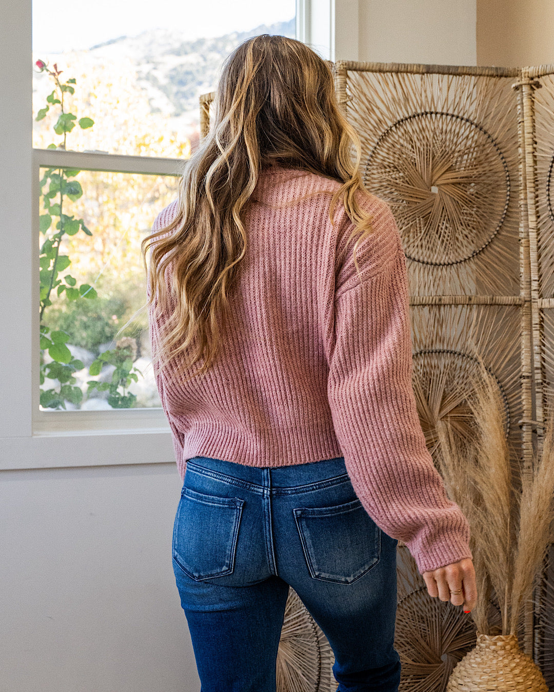 NEW! Evie Ribbed Knit Sweater - Pink Frost