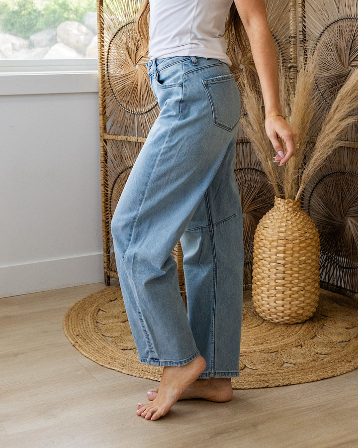 KanCan Kinley Non Distressed Barrel Jeans KanCan