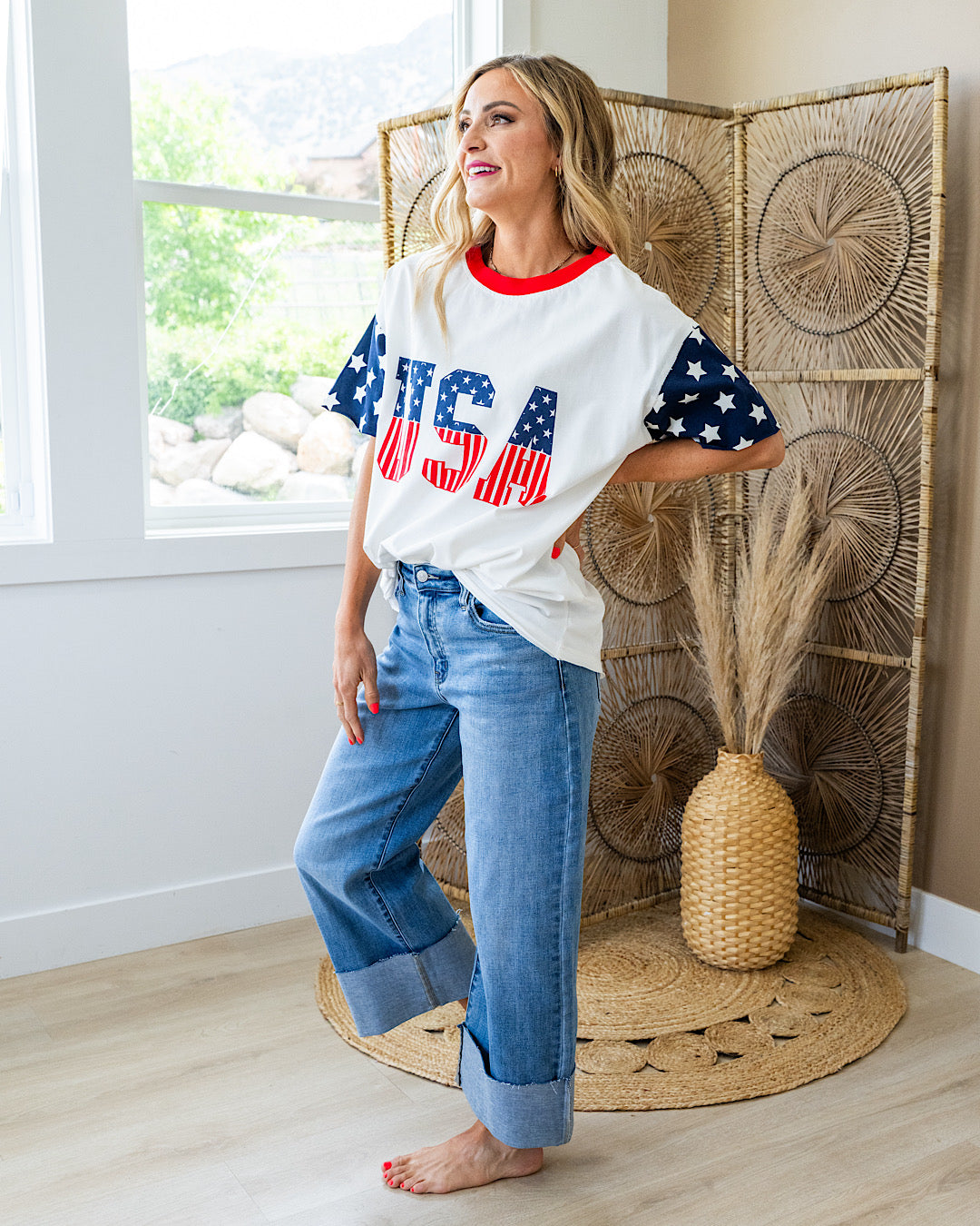 Ampersand Ave All American Girl Boyfriend Tee FINAL SALE Ampersand Ave