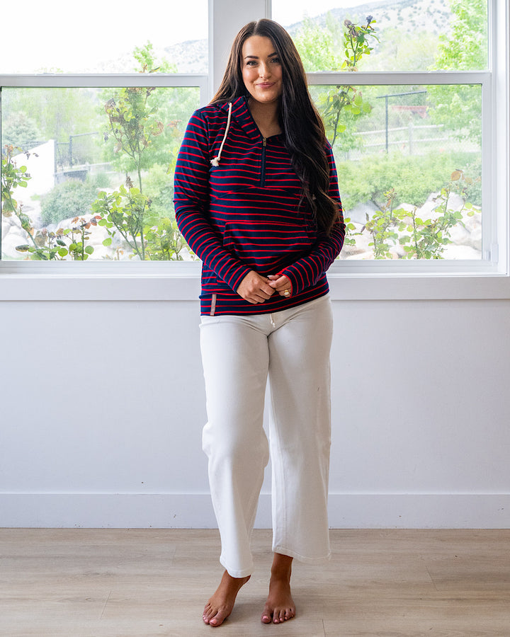 NEW! Ampersand Ave Sailaway Stripes HalfZip Sweatshirt Ampersand Ave