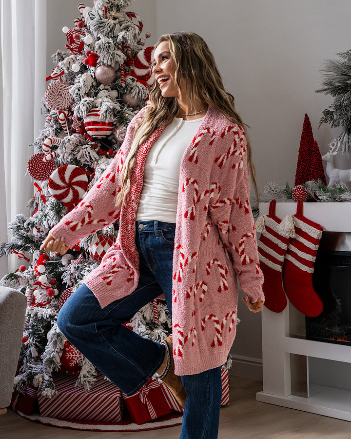 NEW! Christmas Cloud Open Cardigan - Candy Cane Blakeley