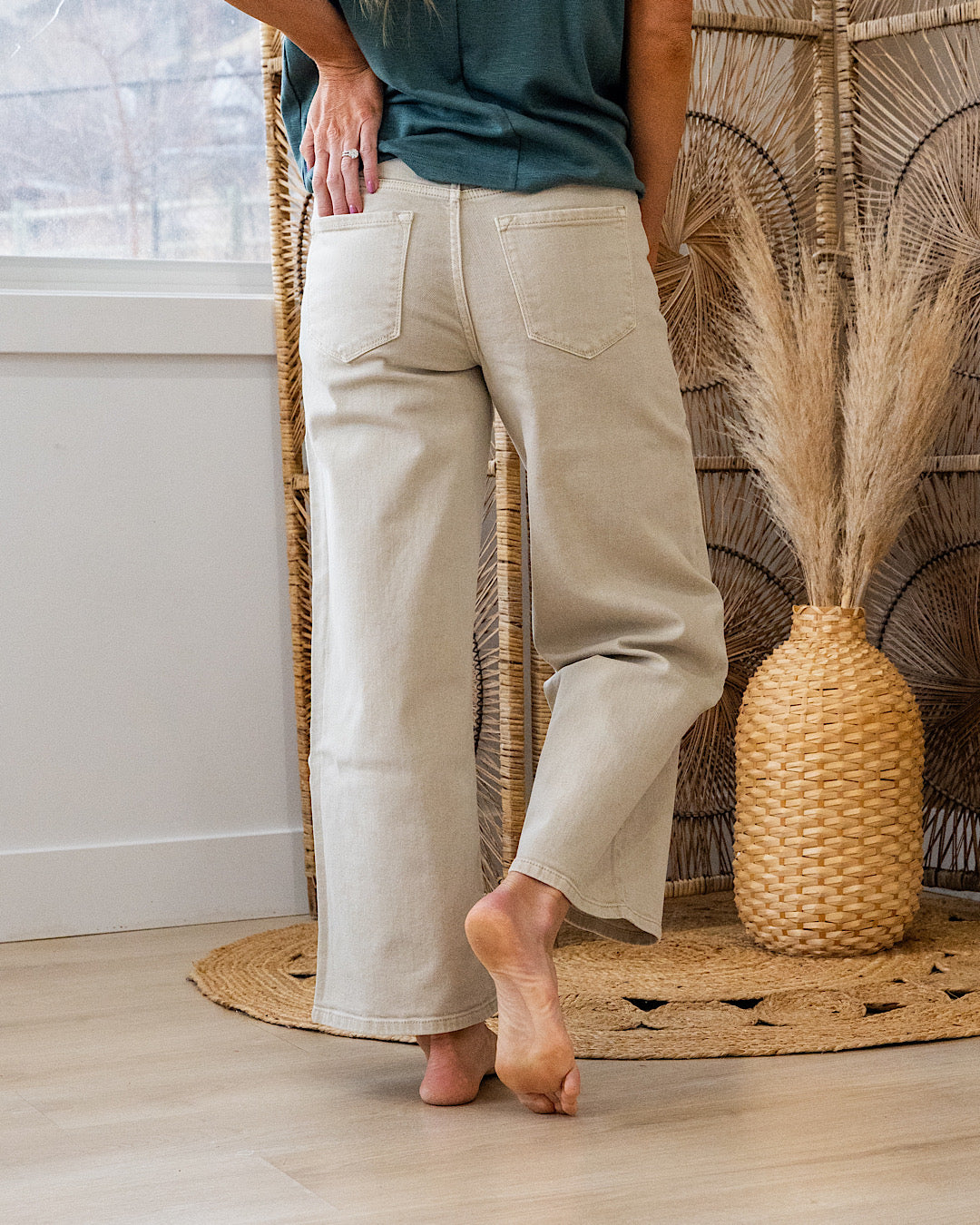 KanCan Reese Wide Leg Jeans - Taupe KanCan