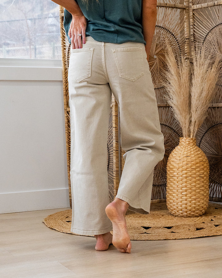 KanCan Reese Wide Leg Jeans - Taupe KanCan