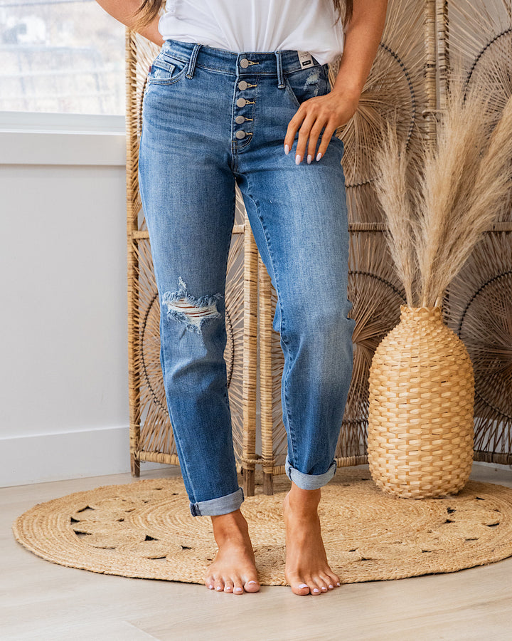 Judy Blue Jessie Button Up Boyfriend Jeans Judy Blue